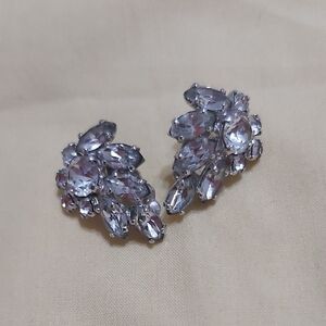Sherman Hallmarked  Crystal Earrings